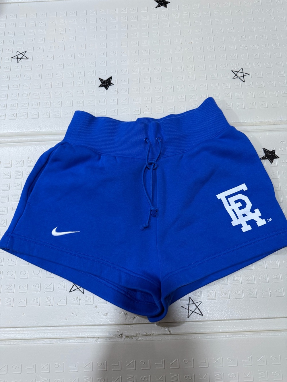 Nike Women’s Cobalt Blue Drawstring Athletic Shorts with White Logos